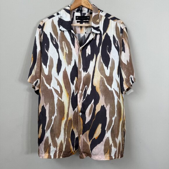 All Saints Fuego Camp Short Sleeve Button Down Shirt Men's Small Patterned NWT - Picture 5 of 13